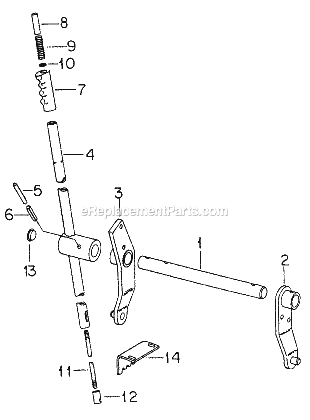 Implement Lift Handle-Sn 716387 & Below Diagram and Parts List for 1604 2050598U, 144-582-399, 145-582-399, 142-582-3 Cub Cadet Lawn Tractor